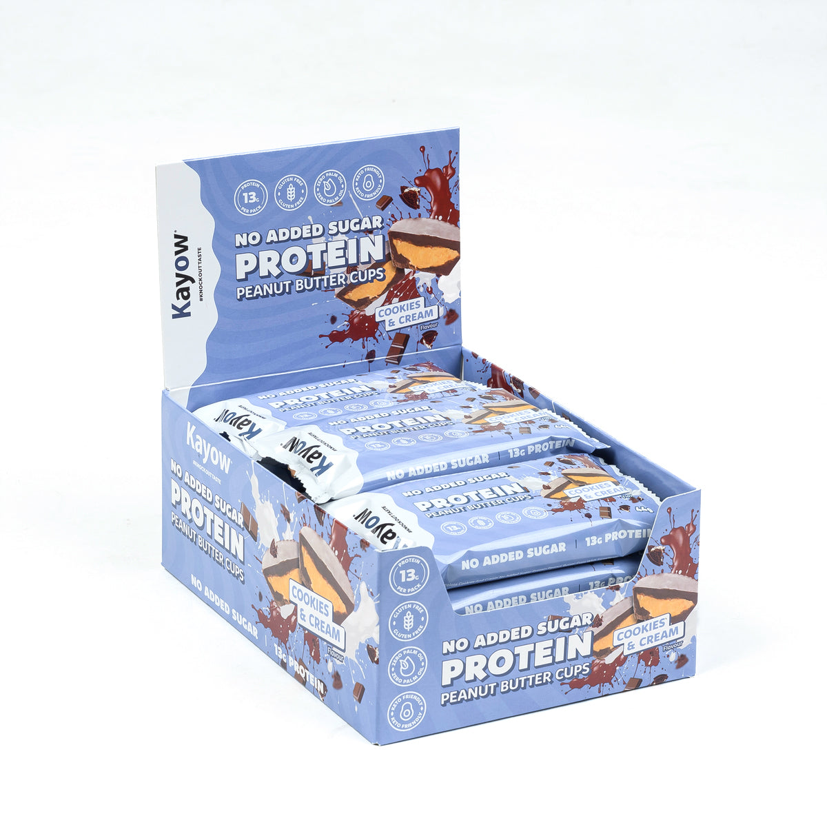 No Added Sugar Protein Peanut Butter Cups Milk Chocolate Cookies & Cream